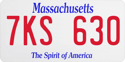MA license plate 7KS630