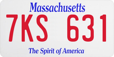 MA license plate 7KS631