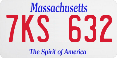 MA license plate 7KS632