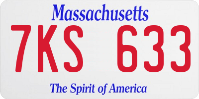 MA license plate 7KS633