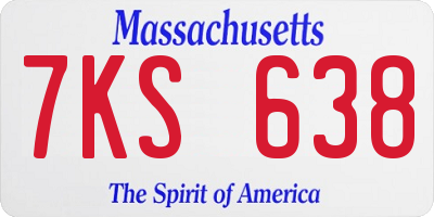 MA license plate 7KS638