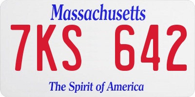 MA license plate 7KS642