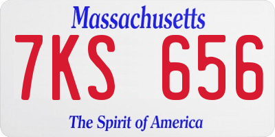 MA license plate 7KS656
