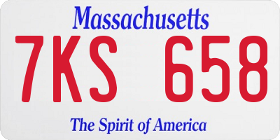MA license plate 7KS658