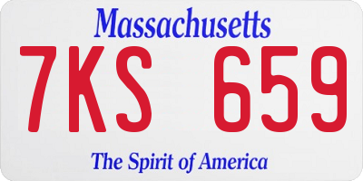 MA license plate 7KS659
