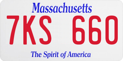 MA license plate 7KS660