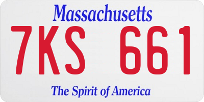 MA license plate 7KS661