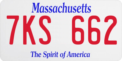 MA license plate 7KS662