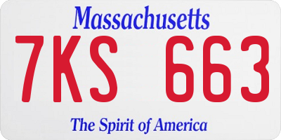 MA license plate 7KS663