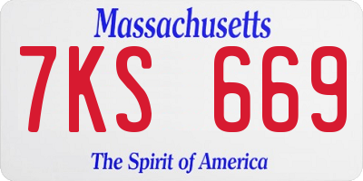 MA license plate 7KS669