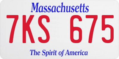 MA license plate 7KS675