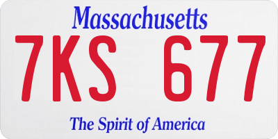 MA license plate 7KS677