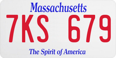 MA license plate 7KS679