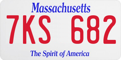 MA license plate 7KS682