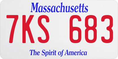MA license plate 7KS683