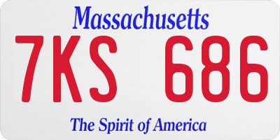 MA license plate 7KS686