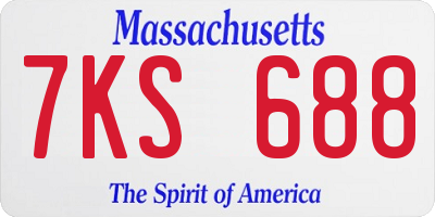 MA license plate 7KS688