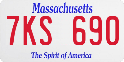 MA license plate 7KS690