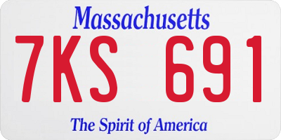 MA license plate 7KS691