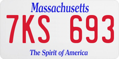 MA license plate 7KS693