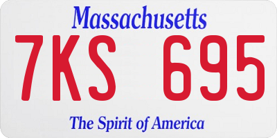 MA license plate 7KS695