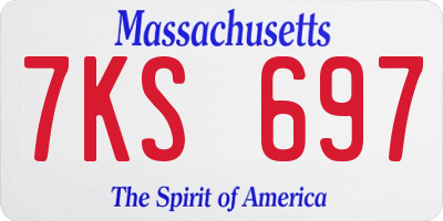 MA license plate 7KS697