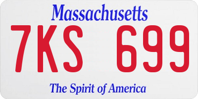 MA license plate 7KS699