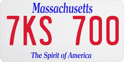 MA license plate 7KS700