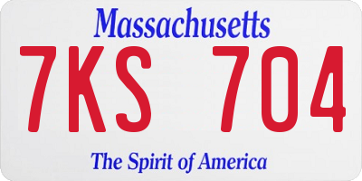 MA license plate 7KS704
