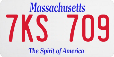 MA license plate 7KS709