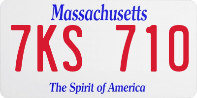 MA license plate 7KS710