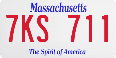 MA license plate 7KS711