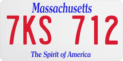 MA license plate 7KS712