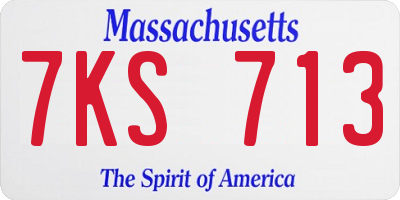 MA license plate 7KS713