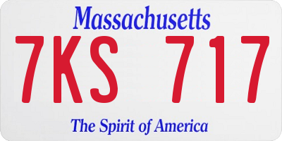 MA license plate 7KS717