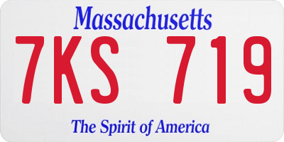 MA license plate 7KS719