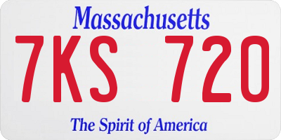 MA license plate 7KS720
