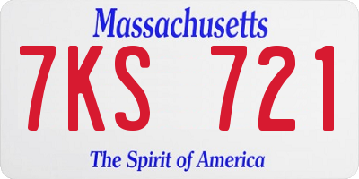 MA license plate 7KS721