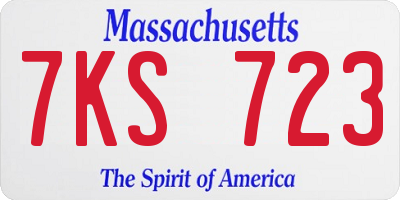 MA license plate 7KS723