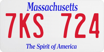 MA license plate 7KS724
