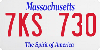 MA license plate 7KS730