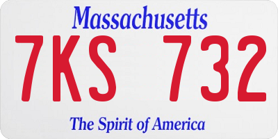 MA license plate 7KS732