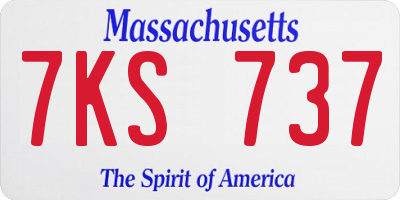 MA license plate 7KS737