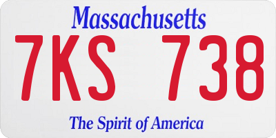 MA license plate 7KS738