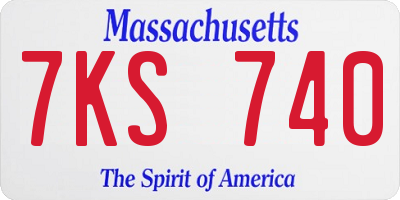 MA license plate 7KS740