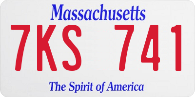 MA license plate 7KS741