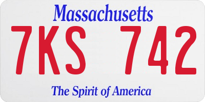 MA license plate 7KS742