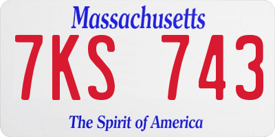MA license plate 7KS743