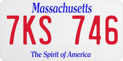 MA license plate 7KS746