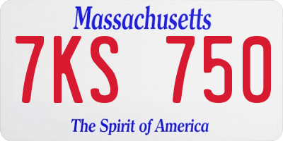 MA license plate 7KS750